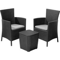 Allibert Iowa 223929 Tuinmeubelset Kunststof, Polyester Grafiet, Grijs Allibert Iowa 223929 Tuinmeubelset Kunststof, Polyester Grafiet, Grijs