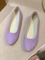 Multi-color Selection Velvet Simple Flat Shoes - thumbnail