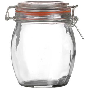 Voorraadpot/bewaarpot - 750 ml - glas - met beugelsluiting - D11 x H14 cm