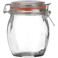 Voorraadpot/bewaarpot - 750 ml - glas - met beugelsluiting - D11 x H14 cm