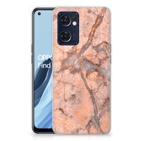 OPPO Reno 7 5G | Find X5 Lite TPU Siliconen Hoesje Marmer Oranje - thumbnail