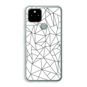 Geometrische lijnen zwart: Google Pixel 5 Transparant Hoesje