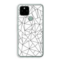 Geometrische lijnen zwart: Google Pixel 5 Transparant Hoesje