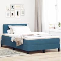 Boxspringbed met Matras Donkerblauw 120 x 190 cm Stof