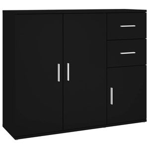 The Living Store Dressoir - Klassiek - 91 x 29.5 x 75 cm - Zwart