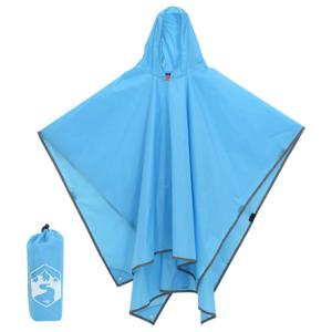 Regenponcho met capuchon 2-in-1 ontwerp 223x145 cm blauw