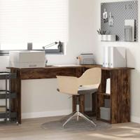 Bureau met plank Gerookt eiken 142 x 102 x 73 cm Bewerkt hout