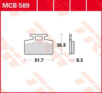 TRW Remblokken, en remschoenen voor de moto, MCB589 Allround organisch