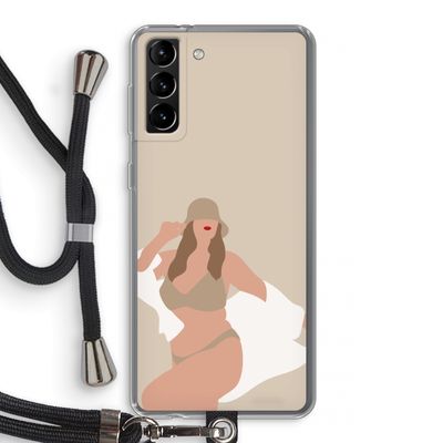 One of a kind: Samsung Galaxy S21 Plus Transparant Hoesje met koord