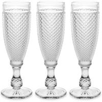 Vivalto Prosecco/champagneglazen - glas - set 6x stuks - 185 ml - Luxe Diamonds relief glas - thumbnail