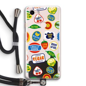 Fruitsticker: Pixel 3 Transparant Hoesje met koord