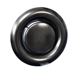 Rooster/ventiel Ø100mm staal - afvoer - met veer - zwart
