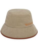 Billionaire logo-embroidered canvas bucket hat - Tons neutres - thumbnail