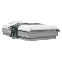 Bedframe met LED-verlichting grijs sonoma eikenkleur 75x190 cm