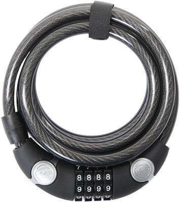 CONTEC Ct coiled cab.lock ecoloc 12mm x 185cm black