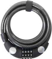 CONTEC Ct coiled cab.lock ecoloc 12mm x 185cm black