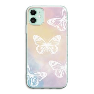 White butterfly: iPhone 11 Transparant Hoesje