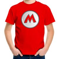 Game verkleed t-shirt voor kinderen - loodgieter Mario - rood - carnaval/themafeest kostuum - thumbnail