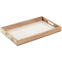 Dienblad Home ESPRIT Wit Natuurlijk Mangohout 43,5 X 27 X 4,5 CM