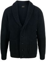 Brioni cardigan en maille épaisse - Noir