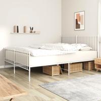 Bedframe met hoofd- en voeteneinde metaal wit 193x203 cm