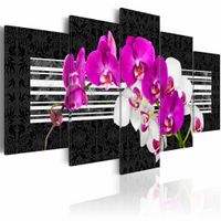 Schilderij - Orchidee in roze en wit , 5 luik