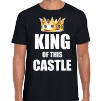 Koningsdag t-shirt King of this castle party zwart voor heren - thumbnail