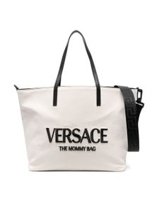 Versace Kids sac cabas à logo brodé - Tons neutres