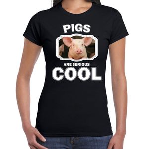 T-shirt pigs are serious cool zwart dames - varkens/ varken shirt 2XL  -