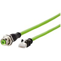 Metz Connect 142M4D25050 M12 Netwerkkabel, patchkabel CAT 5e S/UTP 5.00 m Groen PUR-mantel, Zuurbestendig, Ozonbestendig, UV-bestendig, Geschikt voor - thumbnail