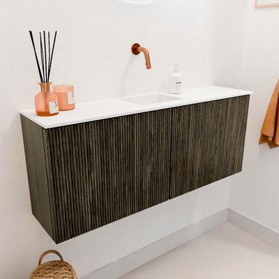 Toiletmeubel Mondiaz Joya | 100 cm | Meubelkleur Shadow | Faye wastafel Talc Midden | Zonder kraangat(en) Toiletmeubel Mondiaz Joya | 100 cm | Meubelkleur Shadow | Faye wastafel Talc Midden | Zonder kraangat(en)