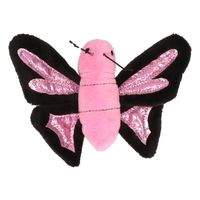 Pluche roze vlinder knuffeltje 10 cm