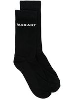 ISABEL MARANT chaussettes à logo en jacquard - Noir