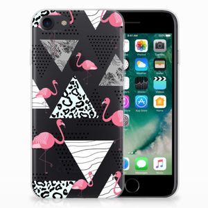 iPhone SE 2022 | SE 2020 | 8 | 7 TPU Hoesje Flamingo Triangle