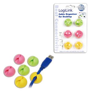 LogiLink KAB0010 kabelklem Groen, Roze, Geel