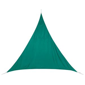 Polyester schaduwdoek/zonnescherm Curacao driehoek mint groen 5 x 5 x 5 meter