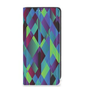 Samsung Galaxy A41 Stand Case Abstract Green Blue