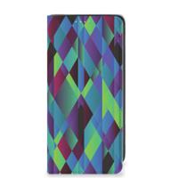 Samsung Galaxy A41 Stand Case Abstract Green Blue