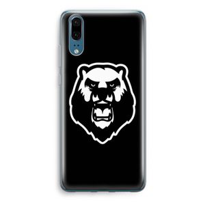 Angry Bear (black): Huawei P20 Transparant Hoesje