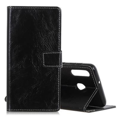 Retro Crazy Horse textuur horizontale Flip lederen case voor Galaxy M30/A40S met houder & kaartsleuven & fotolijstjes (zwart)