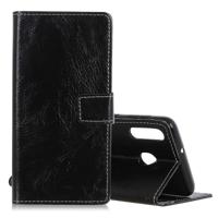 Retro Crazy Horse textuur horizontale Flip lederen case voor Galaxy M30/A40S met houder & kaartsleuven & fotolijstjes (zwart)
