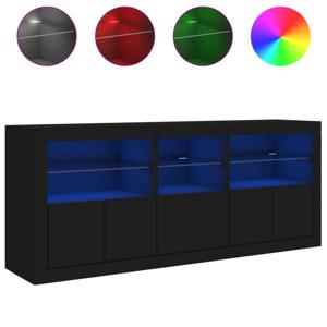 vidaXL Dressoir met LED-verlichting 162x37x67 cm zwart