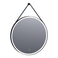 Brauer Jade Edge Spiegel - Rond - Diameter 70 cm - met Directe LED-Verlichting - Dimbaar - met Touchbediening - met Zwarte Ophangband