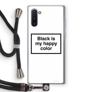 Black is my happy color: Samsung Galaxy Note 10 Transparant Hoesje met koord
