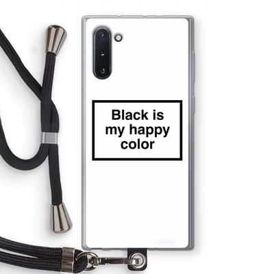 Black is my happy color: Samsung Galaxy Note 10 Transparant Hoesje met koord
