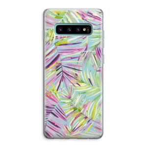 Tropical Palms Blue: Samsung Galaxy S10 Plus Transparant Hoesje