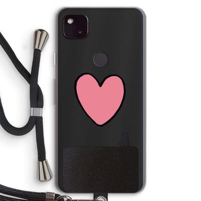 Hartje: Pixel 4a 5G Transparant Hoesje met koord