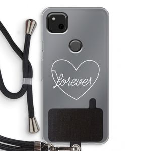 Forever heart pastel: Pixel 4a Transparant Hoesje met koord