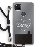 Forever heart pastel: Pixel 4a Transparant Hoesje met koord