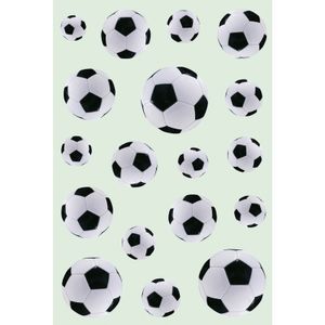 9x Zwart/witte voetbal stickervellen met 18 stickers   -